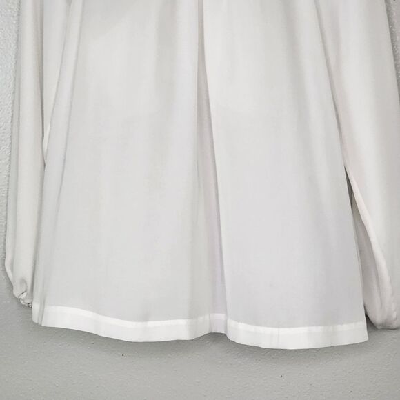 Robert Rodriguez White High Neck Chiffon Blouse with Built-in Halter Bra MED - Picture 3 of 12